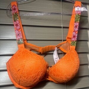 Victoria’s Secret hibiscus rhinestone bra